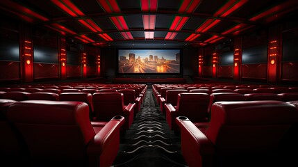 red cinema seats. Generative AI