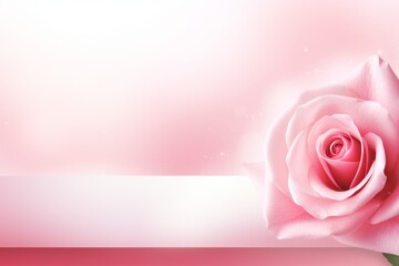 Pink Rose on Pink and White Background