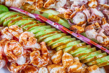 Seafood dish closeup