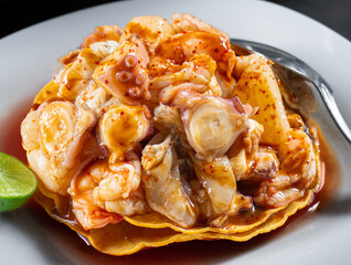 Shrimp Tostada Close Up
