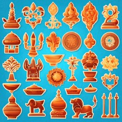 hindu temple or buddhist temple or traditional thai art