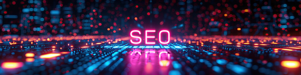 SEO - concept web banner for  internet marketing - obrazy, fototapety, plakaty