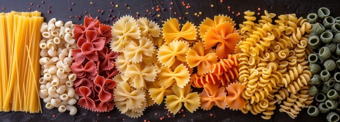 Assorted Types of Pasta on Table