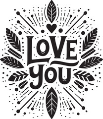 Love you typography design