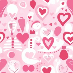 Pink Background With Hearts in Various Sizes and Shades of Pink
