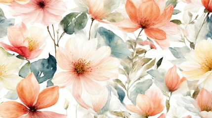 Soft watercolor floral bouquet in colorful. Wedding card design. Generative ai