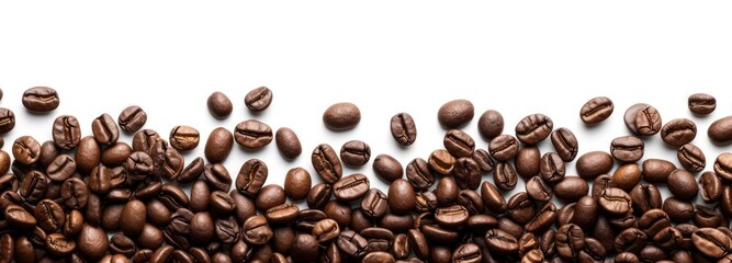 Group of Coffee Beans on White Background