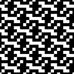 Seamless pattern. Geometric background. Checks, figures ornament. Squares, shapes wallpaper. Ethnic motif. Tiles, curves backdrop. Mosaic illustration. Digital paper, textile print, abstract. Vector.