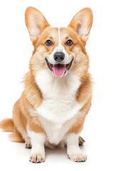 Brown and White Dog Sitting on White Floor