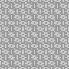 Seamless pattern. Checks, strokes, figures ornament. Squares, rectangles, shapes wallpaper. Ethnic motif. Tiles, forms, slabs backdrop. Geometric background. Mosaic illustration. Vector abstract.