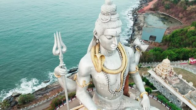 Big Shiva. Lord Shiva Statue in Murudeshwar, Karnataka, India. Tour from Goa and Gokarna.