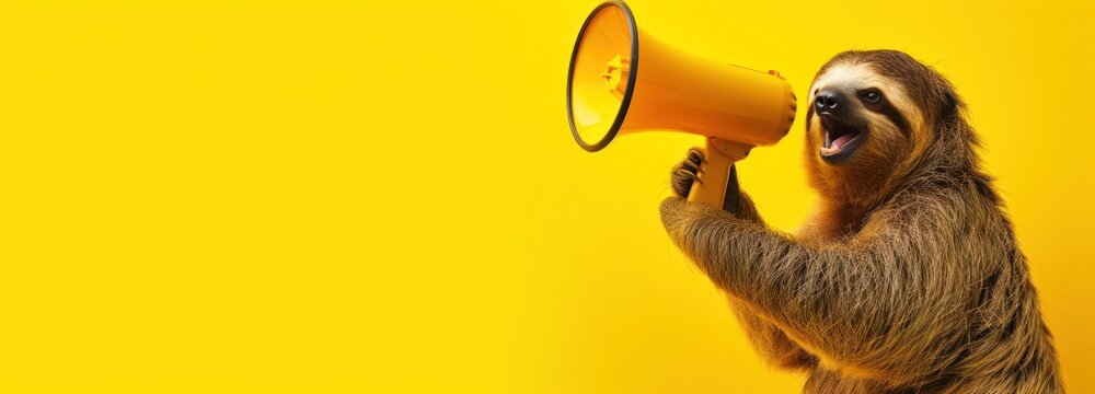 Slotty Holding a Megaphone Up to Its Face marketing advertising