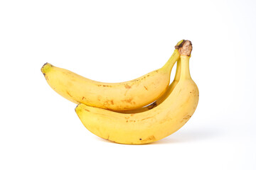 BIO dojrzałe banany na białym tle - obrazy, fototapety, plakaty