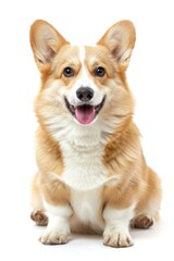 Brown and White Dog Sitting on White Floor