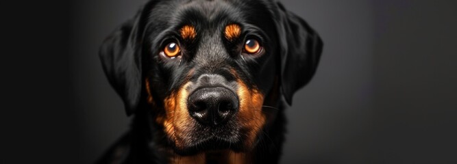 Fototapeta premium Close-Up of Dog With Black Background