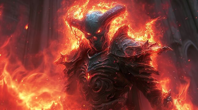 Fire demon made with Ai generative technology