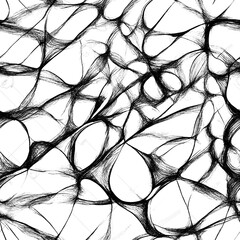 Black and White Geometric Pattern Seamless Background. Generative AI.