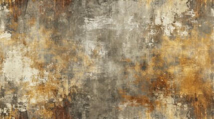Abstract Painting With Gold and Grey Colors