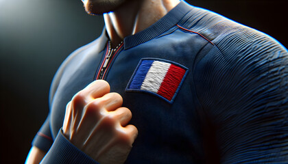 Broderie sur maillot : Drapeau de la France - Supporter