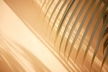 "Blurred Natural Palm Leaves Shadow Background on Bright Surface"

