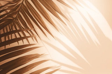 "Blurred Natural Palm Leaves Shadow Background on Bright Surface"

