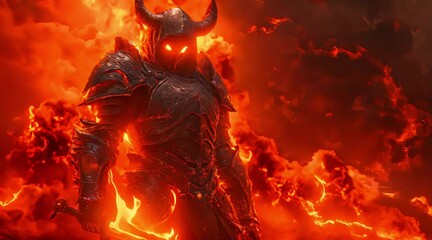 Demon in armor (mov) made with Ai generative technology