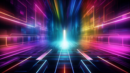 Colorful vibrant graphic background technology 