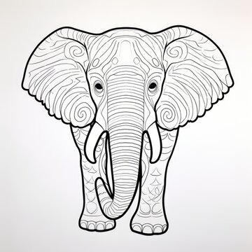 Coloring book for children depicting aafrican elephant