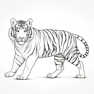 Coloring book for children depicting aamur tiger