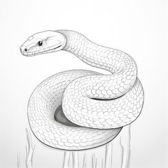 Coloring book for children depicting ablack mamba