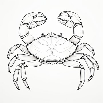 Coloring book for children depicting ablue crab