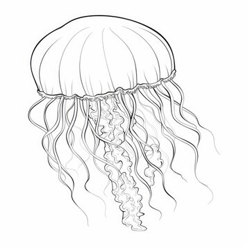 Coloring book for children depicting abox jellyfish