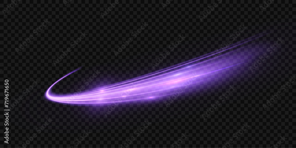 Aufkleber Shiny purple glowing sparkling spiral with magic vector effect of magic sparkling dust particles. A light painting illustrating the movement of energy.