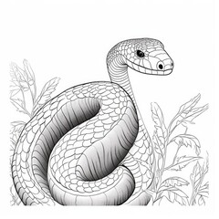 Fototapeta premium Coloring book for children depicting acobra