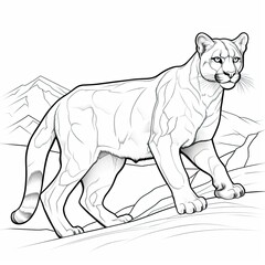 Fototapeta premium Coloring book for children depicting acougar