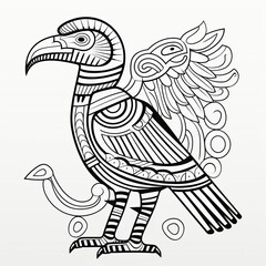 Fototapeta na wymiar Coloring book for children depicting aegyptian bird
