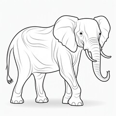 Coloring book for children depicting aelephant