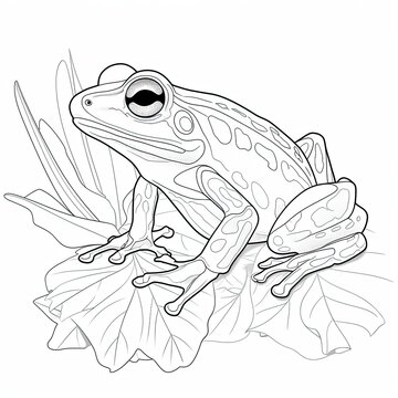 Coloring book for children depicting aglass frog