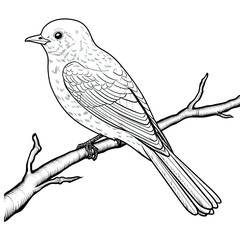 Coloring book for children depicting agray cuckoo