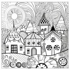 Fototapeta premium Coloring book for children depicting agrivka