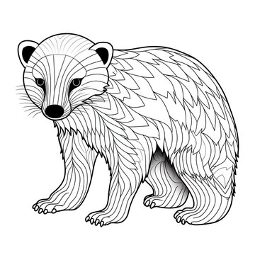 Coloring book for children depicting ahoney badger