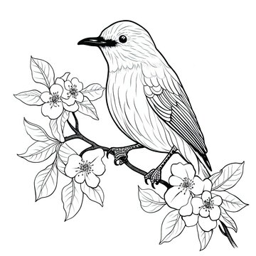 Coloring book for children depicting ahoneycreeper