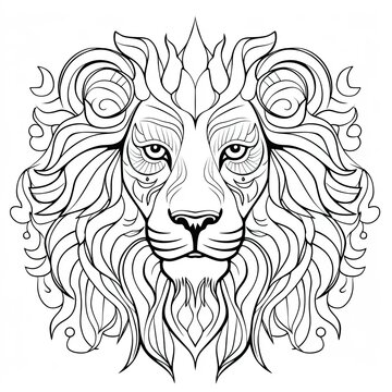 Coloring book for children depicting alion