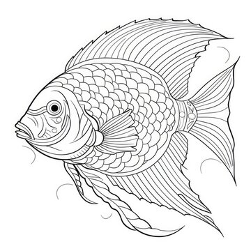 Coloring book for children depicting aman o war fish