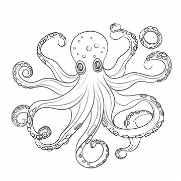 Coloring book for children depicting amimic octopus