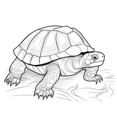 Fototapeta premium Coloring book for children depicting amud turtle