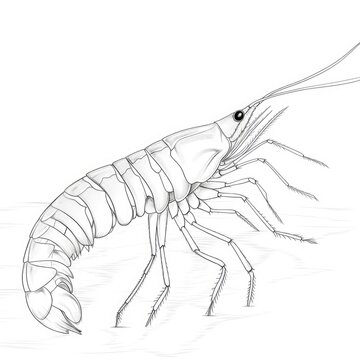Coloring book for children depicting amysid shrimp