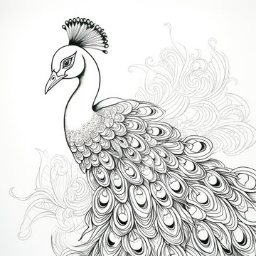 Coloring book for children depicting apeafowl