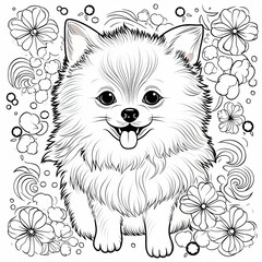 Obraz premium Coloring book for children depicting apomeranian