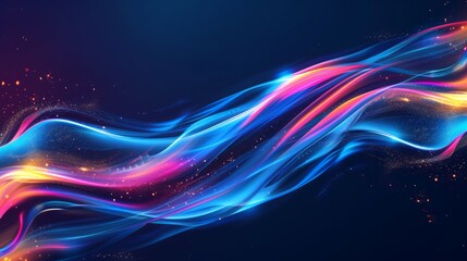 Modern abstract high-speed movement. Colorful dynamic motion on blue background. Movement technology pattern for banner or poster design background concept - obrazy, fototapety, plakaty